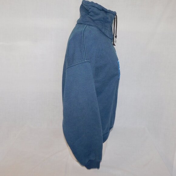 VTG Fuzzy Stonewash 1/4 Zip native embroidered oversized Sweatshirt XS unisex - Picture 7 of 12